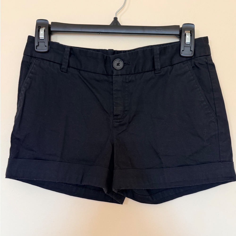Talula Aritzia Womens Black Cuffed Chino Shorts Size 0 Casual Summer Mini Short